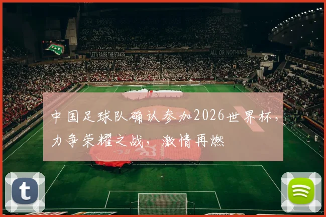 中国足球队确认参加2026世界杯，力争荣耀之战，激情再燃